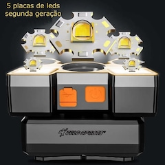 Lanterna de Cabeça Gold Sports Holofote Recarregável 4 Model - Foto 6
