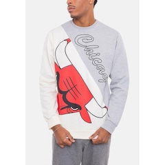 Blusão De Moletom NBA Wordmark Chicago Bulls Cinza Mescla - Masculina - Foto 3