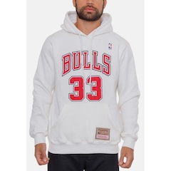 Blusão De Moletom Com Capuz Mitchell & Ness Scottie Pippen Chicago Bulls Natural - Masculino - Foto 1
