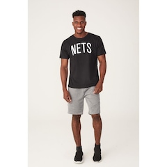 Bermuda NBA Sintética Brooklyn Nets - Masculina - Foto 4