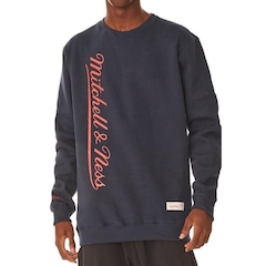 Blusão De Moletom Mitchell & Ness Fechado Gola Careca Branded - Masculino - Foto 4
