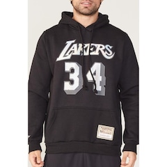 Blusão De Moletom Com Capuz Mitchell & Ness Fechado Com Capuz Los Angeles Lakers - Masculino - Foto 4