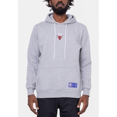Blusão De Moletom Com Capuz NBA Mini Logo Soft Chicago Bulls Cinza Mescla - Masculina - Foto 3