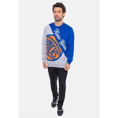 Blusão De Moletom NBA Wordmark New York Knicks Azul - Masculina - Foto 5