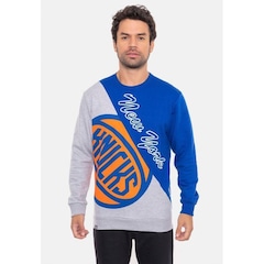 Blusão De Moletom NBA Wordmark New York Knicks Azul - Masculina - Foto 1