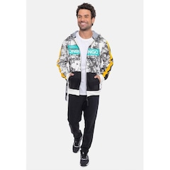 Jaqueta de Moletom com Capuz Onbongo Canguru Aberto Branco - Masculina - Foto 2