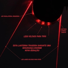 Lanterna para Bike Traseira Gold Sports Led Clear Vision Laser Tail Light - Foto 1