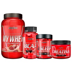 Kit Integralmédica: Whey 900G + Creatina 150G + Bcaa 120 Caps + 4Sleepp - 90 Caps - Foto 1