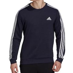 Blusão de Moletom sem Capuz adidas Essentials 3 Listras - Masculino - Foto 4