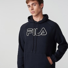 Blusão de Moletom Masculino Fila com Capuz Letter Outline - Foto 1