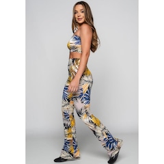 Conjunto Mvb Modas Calça Flare e Top Tomara Que Caia Estampado - Feminino - Foto 2
