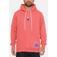 Blusão De Moletom Com Capuz NBA Mini Logo Soft Chicago Bulls Rosa - Masculina - Foto 4