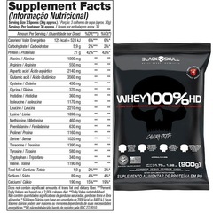 Refil Whey 100% Hd Black Skull - Morango - 900g - Foto 2