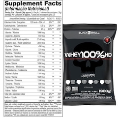 Refil Whey 100% Hd Black Skull - Morango - 900g - Foto 1