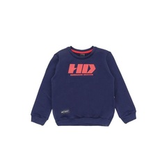 Blusão de Moletom HD Estampado Marinho - Infantil - Foto 1