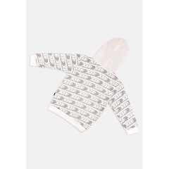 Blusão de Moletom com Capuz HD Canguru Off White - Infantil - Foto 4