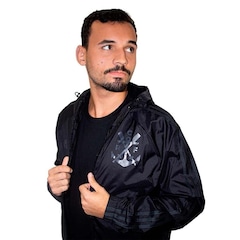 Jaqueta Corta-Vento do Flamengo com Capuz adidas - Masculina - Foto 2
