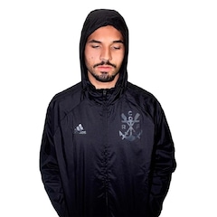 Jaqueta Corta-Vento do Flamengo com Capuz adidas - Masculina - Foto 3
