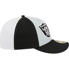 Boné Aba Curva New Era 59Fifty Fitted Low Profile Las Vegas Raiders Sideline 2023 - Fecahdo - Masculino - Foto 7