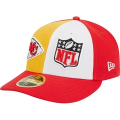Boné Aba Curva New Era 59Fifty Fitted Low Profile Kansas City Chiefs Sideline 2023 - Fechado - Masculino - Foto 4