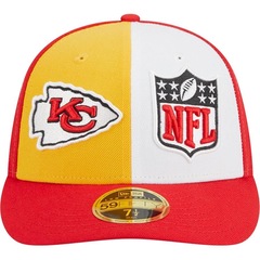 Boné Aba Curva New Era 59Fifty Fitted Low Profile Kansas City Chiefs Sideline 2023 - Fechado - Masculino - Foto 5