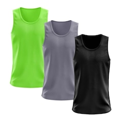 Kit Camisetas Regata Dellas Fit Lisa Básica Dry - Masculina - 3 Unidades - Foto 1