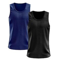 Kit Camisetas Regata Dellas Fit Lisa Básica Dry - Masculina - 2 Unidades - Foto 1