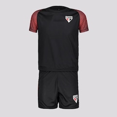 Kit Uniforme do São Paulo Hero Escudo: Camisa + Calção - Infantil - Foto 1