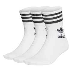 Kit Meias Cano Médio adidas Crew - 3 Pares - Unissex - Foto 1