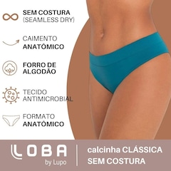 Calcinha sem Costura Básica Lupo Loba 40300-001-2151 Aqua - Feminina - Foto 2