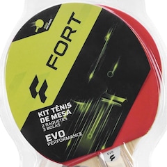 Kit de Tênis de Mesa Fort Evo: 2 Raquetes 1 Estrela + 3 Bolas - Foto 2