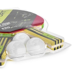 Kit de Tênis de Mesa Fort Pro: 2 Raquetes 1 Estrela + 3 Bolas - Foto 4