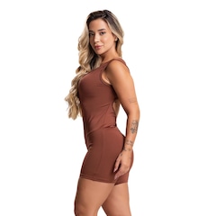 Macaquinho Fitness MVB Modas Curto Liso Suplex - Feminino - Foto 2