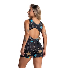 Macaquinho Fitness MVB Modas Curto Liso Suplex - Feminino - Foto 3