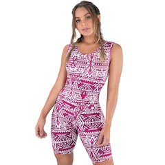 Macaquinho Fitness MVB Modas Curto Liso Suplex - Feminino - Foto 1