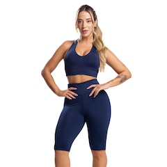 Bermuda de Ciclista Mvb Modas Suplex Cintura Alta Fitness - Feminina - Foto 1
