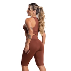 Bermuda de Ciclista Mvb Modas Suplex Cintura Alta Fitness - Feminina - Foto 3
