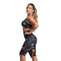 Bermuda de Ciclista Mvb Modas Suplex Cintura Alta Fitness - Feminina - Foto 2