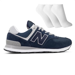 Tênis New Balance 574 V2 + 3 Pares de Meias - Masculino - Foto 1