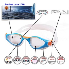 Óculos de Natação Gold Sports Junior Champion High Definition - Infantil - Foto 2