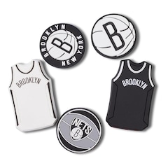 Jibbitz Crocs Nba Brooklyn Nets - 5 Unidades - Unissex - Foto 1