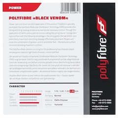 Corda para Raquete de Tênis Polyfibre Black Venom 16L 1.30mm - Set Individual - Foto 3