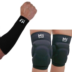 Kit Joelheira Volêi N1 Sport + Protetor Antebraço Manguito - Adulto - Foto 1