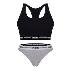 Kit Puma Top Fitness Nadador + Calcinha Biquíni - Feminino - Foto 1