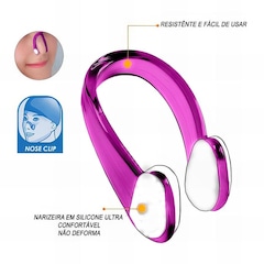 Kit Máscara de Natação Gold Sports Silicone Confort Hd - Touca Pu e Protetor Nasal e Ouvido - Adulto - Foto 4
