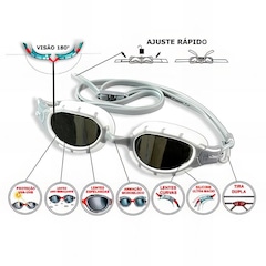 Oculos de Natação Gold Sports New Predator Pro 180 Graus de Visão Hd - Foto 2