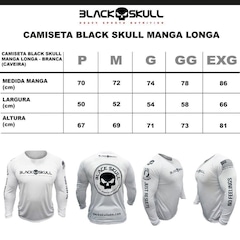 Kit Camiseta Black Skull Manga Longa Caveira - 2 Unidades - Masculina - Foto 4