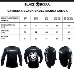 Kit Camiseta Black Skull Manga Longa Caveira - 2 Unidades - Masculina - Foto 5