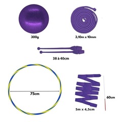 Kit Completo de Ginástica Rítmica Pista e Campo - Infantil - Foto 3