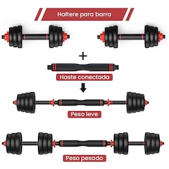 Halteres Ajustável 6 em 1 Peso Musculação Até 40Kg - Foto 3